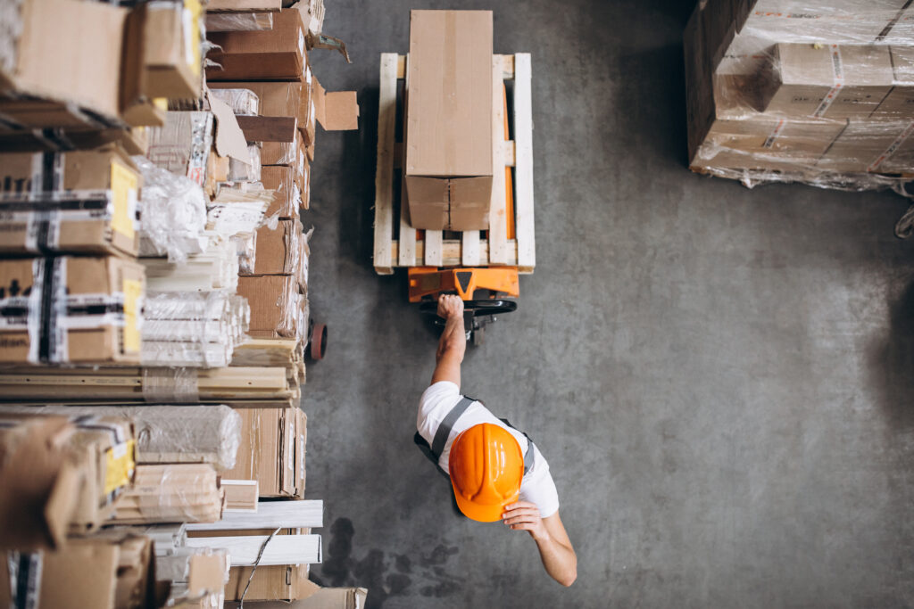 Young Man Working Warehouse With Boxes 1